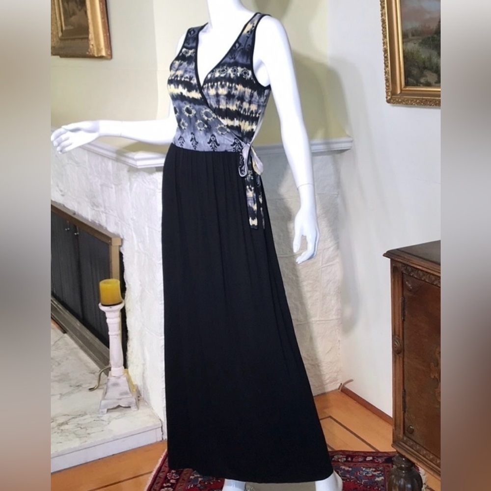 Sz Med⭐️NWT Chris and Carol Ikat Faux Wrap Elastic Waist Maxi. Ptp 16 - 18”